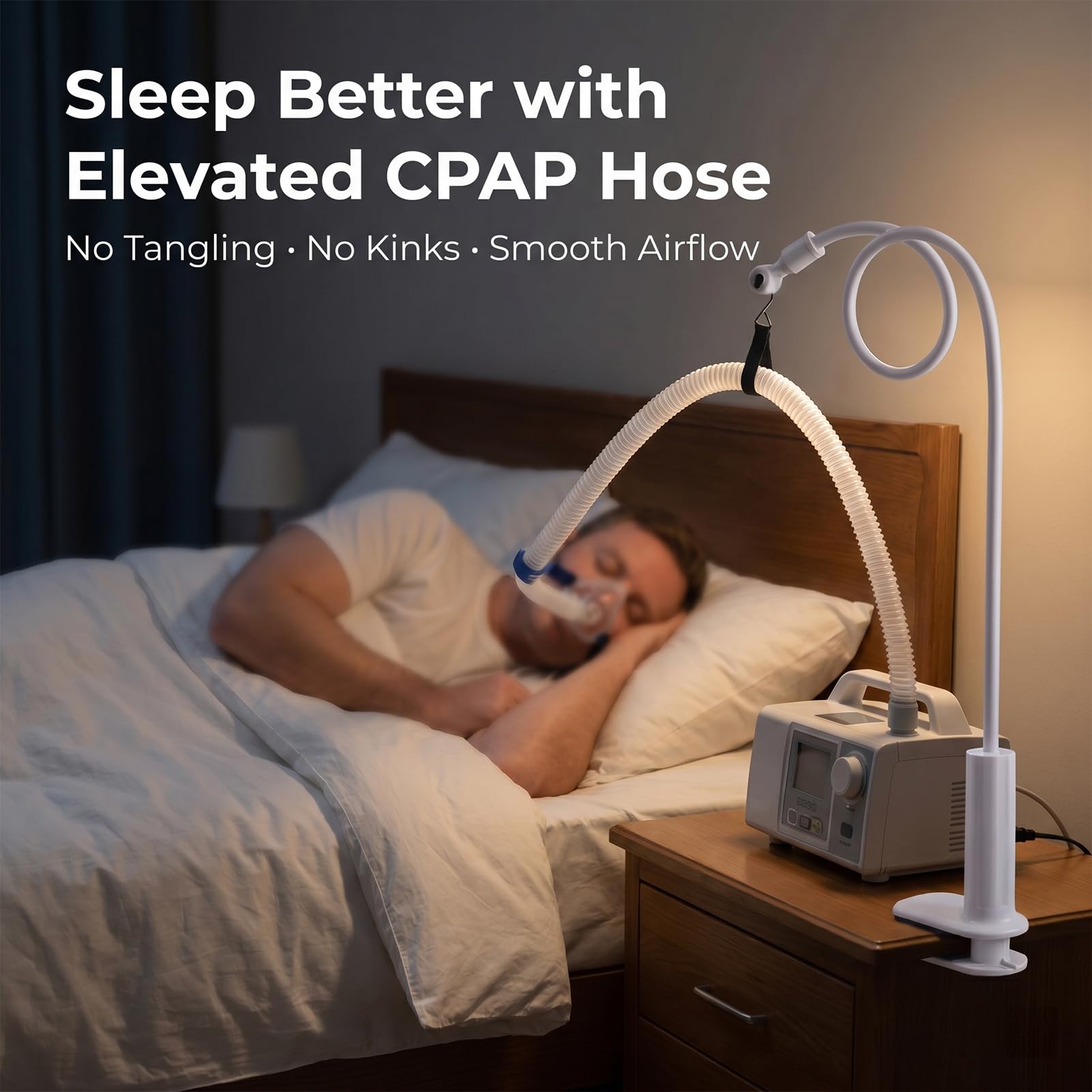 Amazon.co.jp: CPAP ベッド用ホースホルダー、調節可能なCPAPホース
